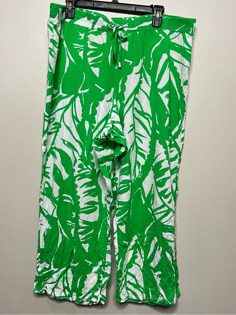 LILLY PULITZER TARGET Womens Pants‎ 1X Green White Boom Boom Wide Leg Palazzo